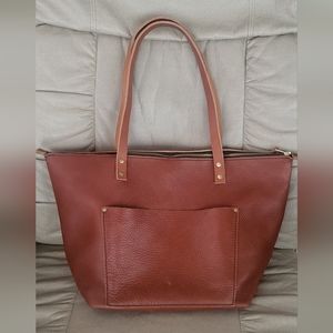 Portland Leather Goods Large Zip Tote with Tandles!